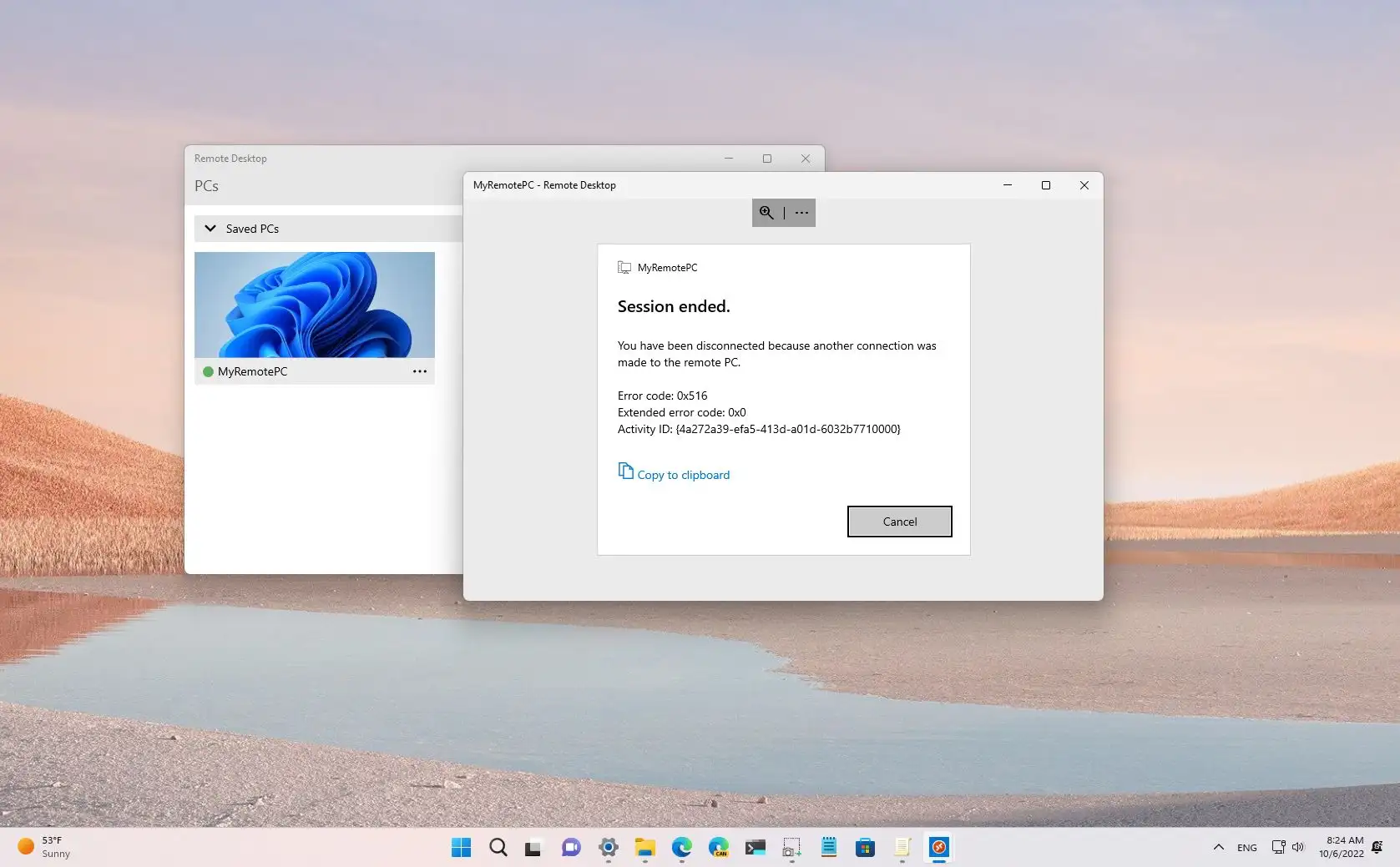 Windows 11 22H2 -virhe katkaisee etätyöpöytäyhteydet