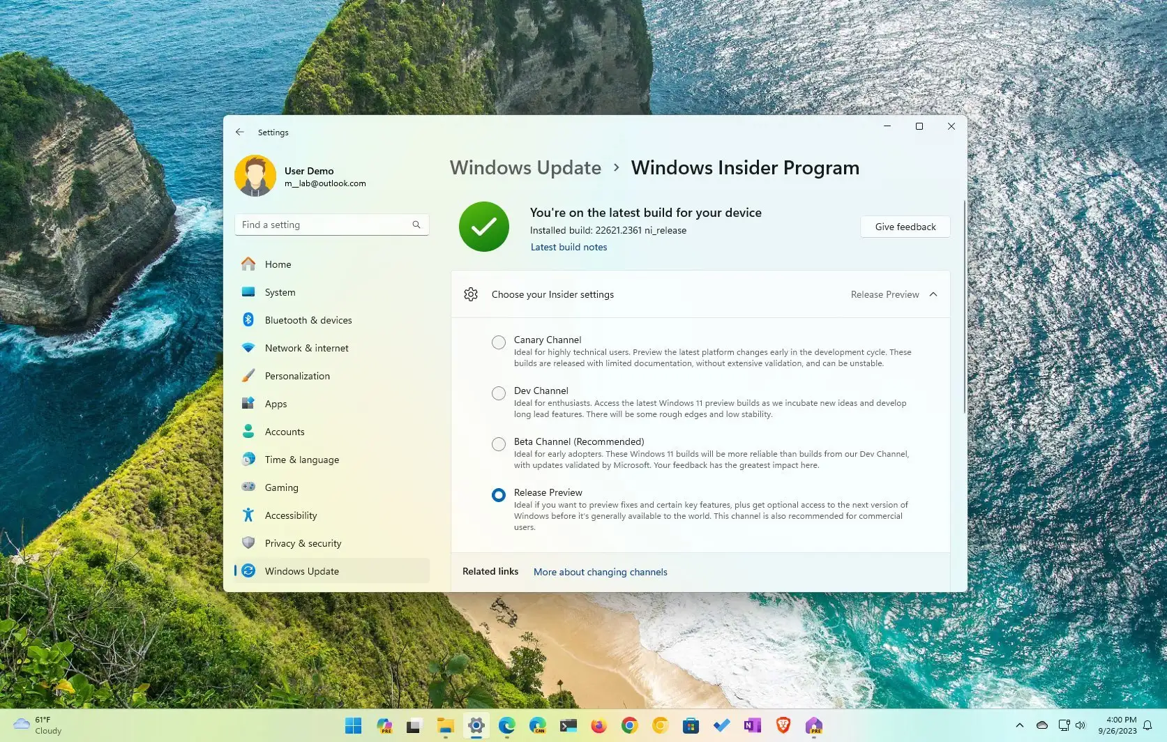 Windows 11 23H2 (Build 22631) julkaistaan ​​julkaisun esikatselukanavassa