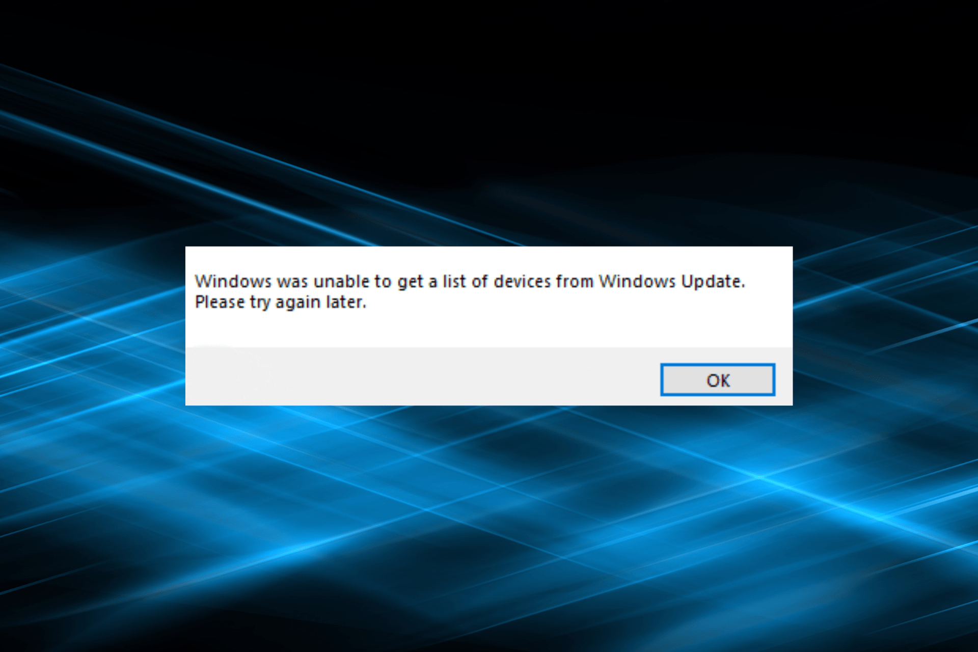 fix windows klarte ikke å få en liste over enheter fra windows update feil under installering av skriveren
